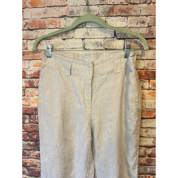 Chico's linen beige capri cropped pants women's size 0 (4) - Picture 2 of 5
